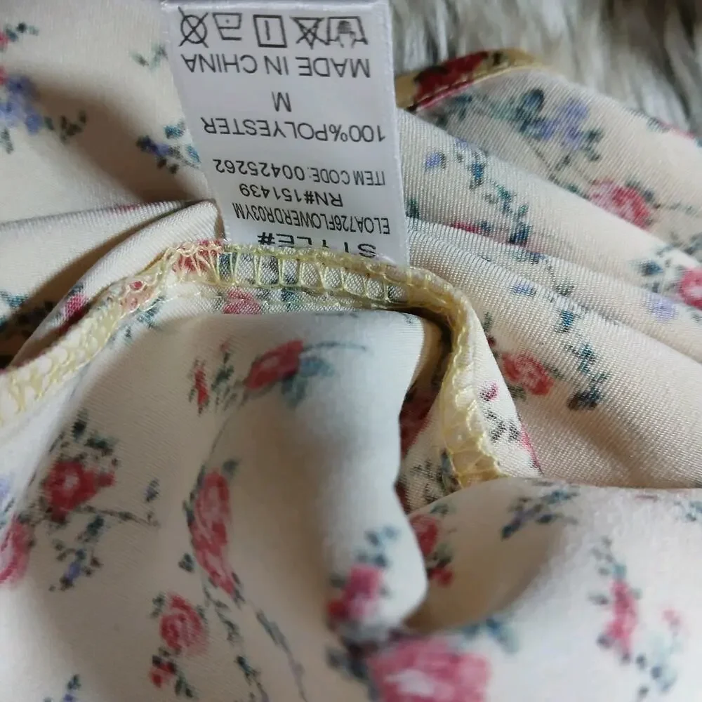 Forever 21 Women’s‎ Size M Yellow Floral Mini Slip Dress Cottagecore Romantic